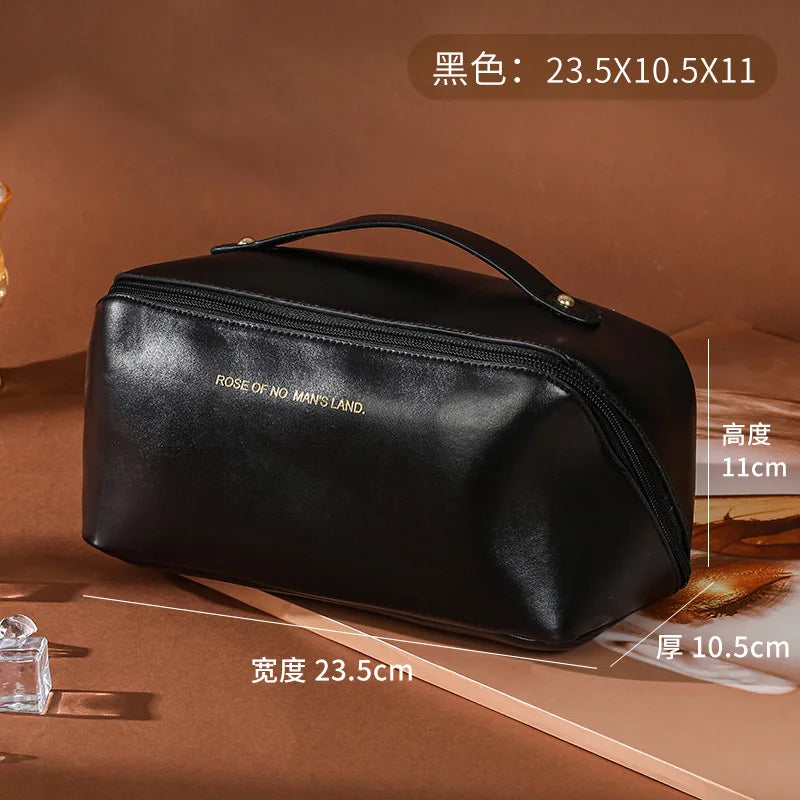 EACHY Travel Makeup Bag,Large Capacity Cosmetic Bags for Women,Waterproof Portable Pouch Open Flat Toiletry Bag