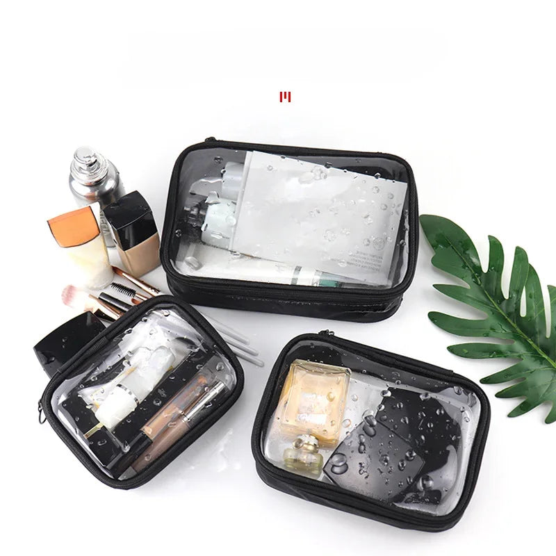 Women Makeup Bag Waterproof Clear PVC Travel Cosmetic Bags Case Travel Make Up Kit Bags for Men Toiletry Brush Organizer Pouch