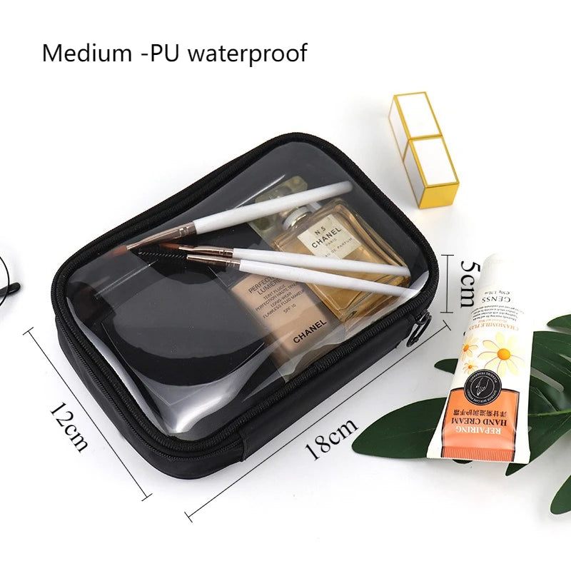 Women Makeup Bag Waterproof Clear PVC Travel Cosmetic Bags Case Travel Make Up Kit Bags for Men Toiletry Brush Organizer Pouch