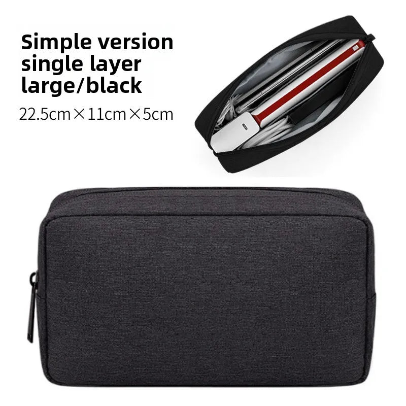 Travel Essentials Pouch Organizer for USB Cables Earphones Gadgets Storage Bag Digital Accessories Makeup Cover Devices
