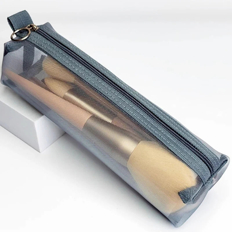 Makeup Pouch Lipstick Makeup Brush Storage Bags Student Transparent Mesh Pencil Case Ins Travel Cosmetic Organizer For Women