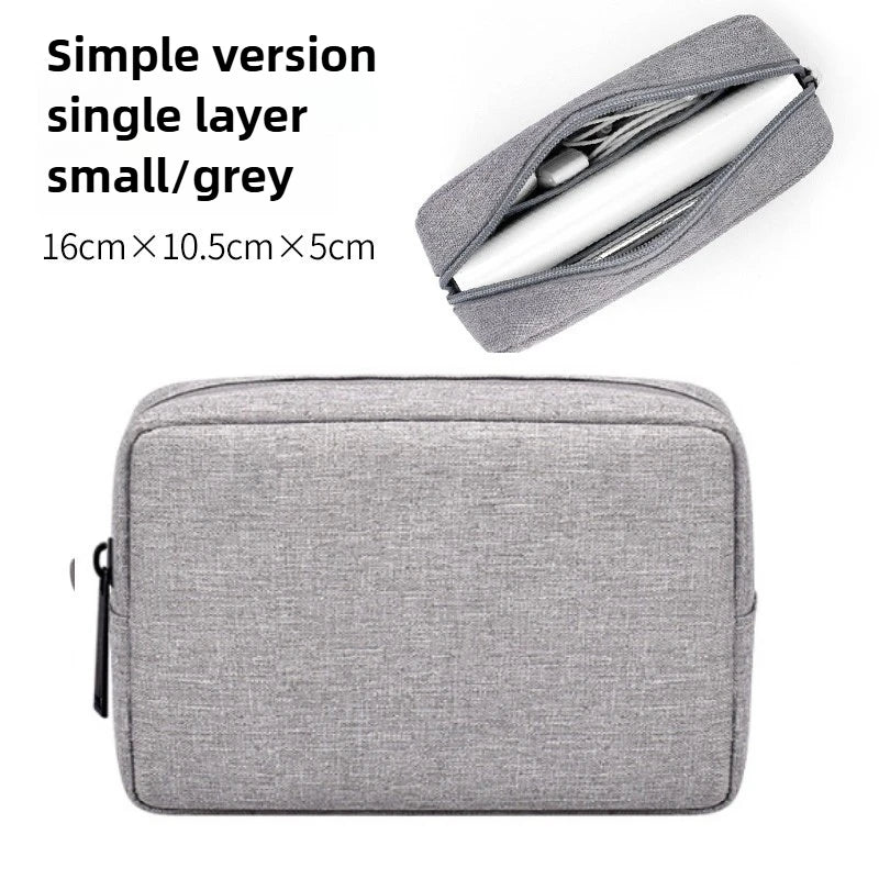 Travel Essentials Pouch Organizer for USB Cables Earphones Gadgets Storage Bag Digital Accessories Makeup Cover Devices