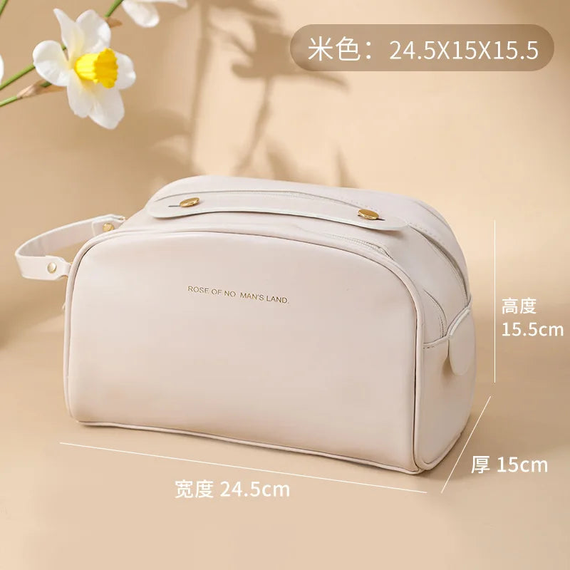 EACHY Travel Makeup Bag,Large Capacity Cosmetic Bags for Women,Waterproof Portable Pouch Open Flat Toiletry Bag