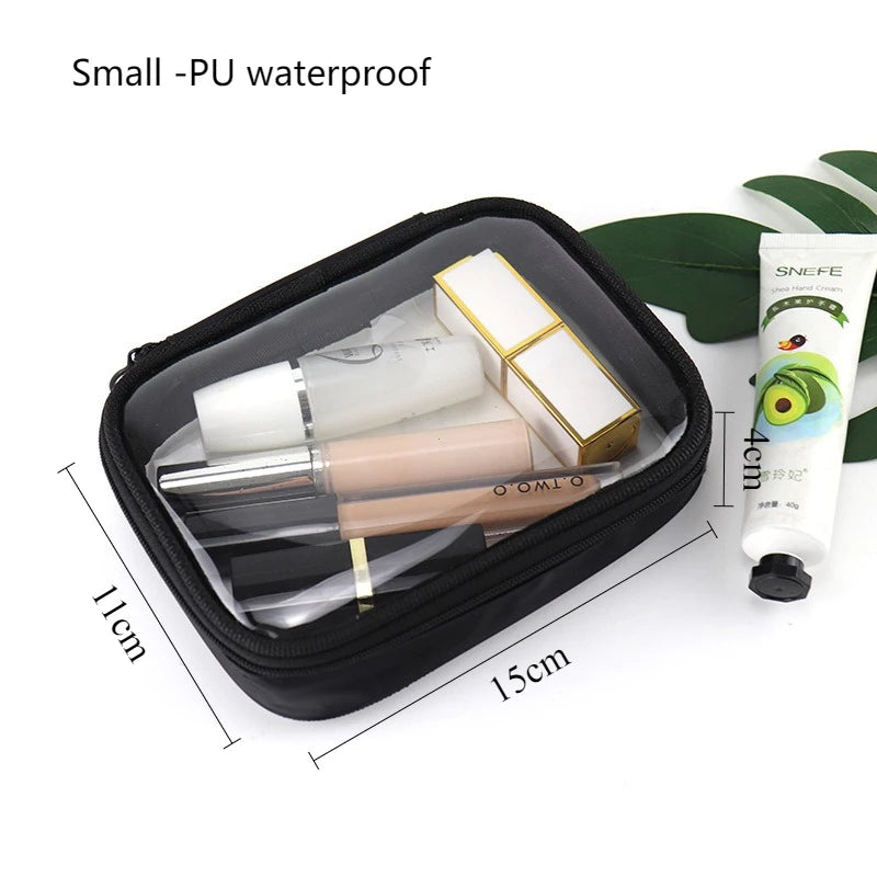 Women Makeup Bag Waterproof Clear PVC Travel Cosmetic Bags Case Travel Make Up Kit Bags for Men Toiletry Brush Organizer Pouch