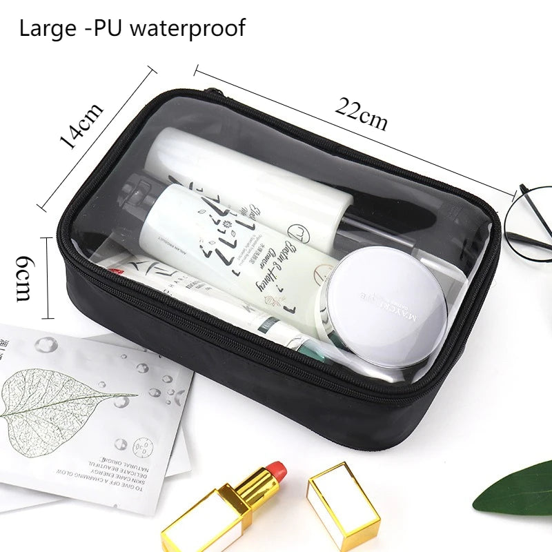 Women Makeup Bag Waterproof Clear PVC Travel Cosmetic Bags Case Travel Make Up Kit Bags for Men Toiletry Brush Organizer Pouch