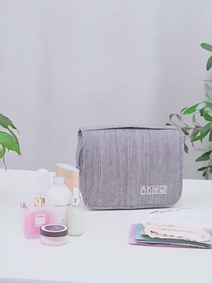 Portable Toiletry Washbag with Hanging Hook Waterproof Women Bathroom Cosmetic Storage Bag Large Capacity Travel Men Makeup Case