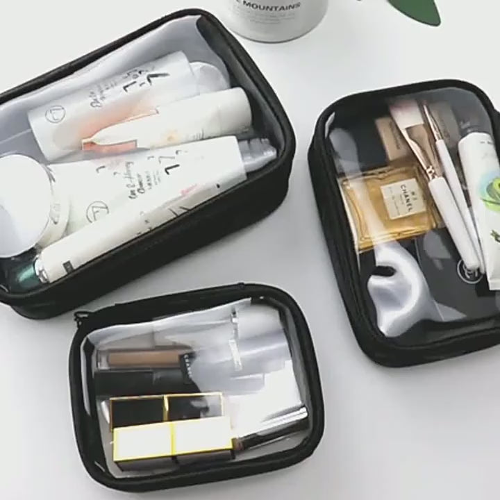 Women Makeup Bag Waterproof Clear PVC Travel Cosmetic Bags Case Travel Make Up Kit Bags for Men Toiletry Brush Organizer Pouch